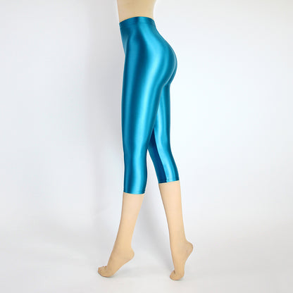 High Waist Cropped Sports Leggings - Stretch Activewear Capris