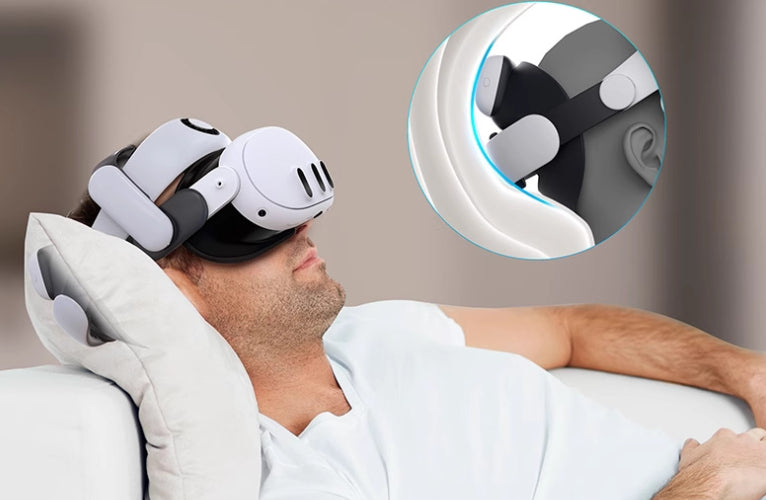 VR Headset Head Strap - Multi-Angle Adjustable Comfort Support for Virtual Reality Glasses