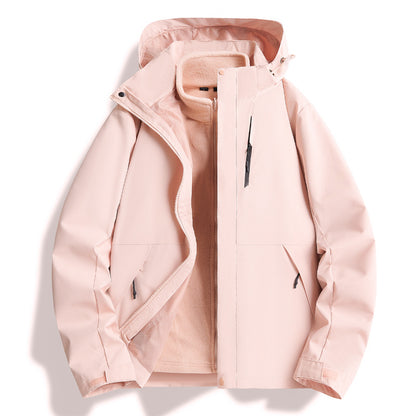 Three-in-One Fleece-Lined Thick Coat for Couples