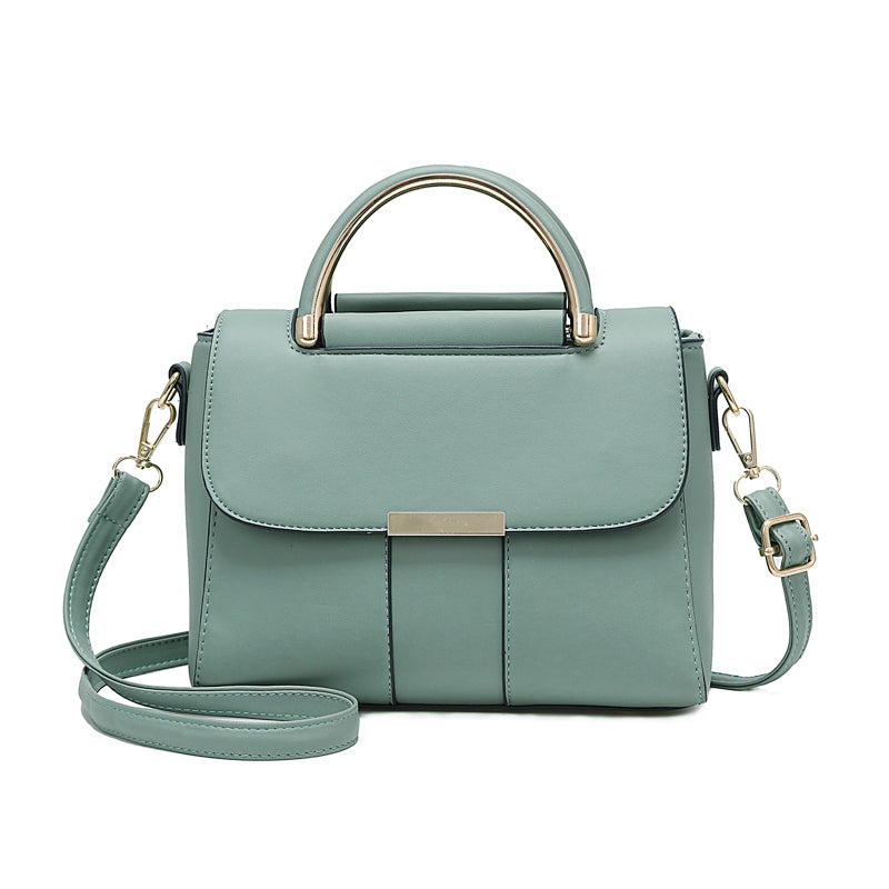 Lightweight PU Leather Crossbody Bag - Solid Color Shoulder Messenger