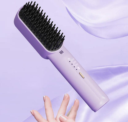 Portable Rechargeable Hair Straightening Comb - USB Charging Mini Styling Tool