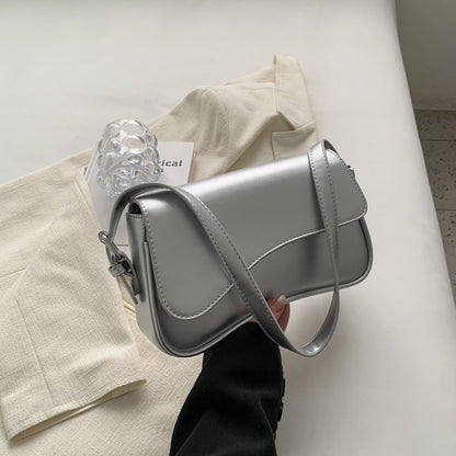 Women's Minimalist Crossbody Bag - Vegan Leather Magnetic Flap Shoulder Purse