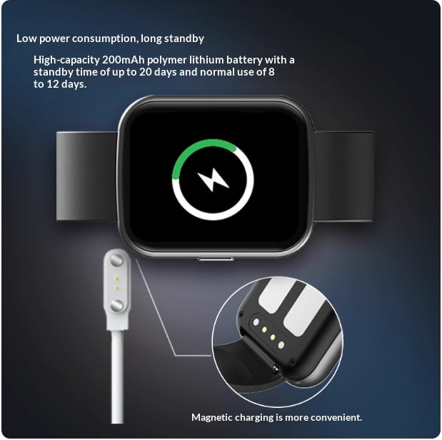 Electric Shock Alarm Smartwatch – Silent Wake-Up Wristband with Magnetic Charging