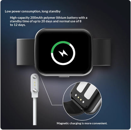 Electric Shock Alarm Smartwatch – Silent Wake-Up Wristband with Magnetic Charging
