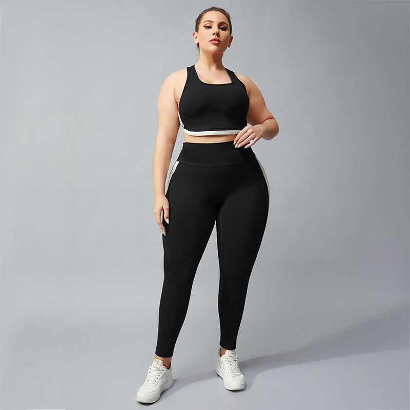 Women's Racerback Yoga Set - Quick Dry Nylon Fitness Tank Top and Pants