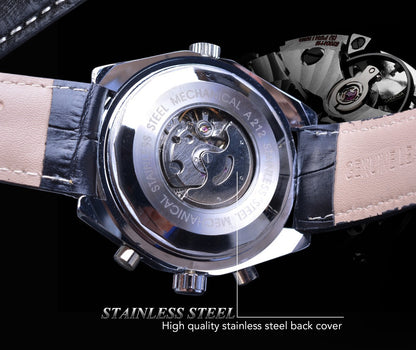 Men's Mechanical Watch | Alloy Case | Mineral Glass Crystal | White & Black