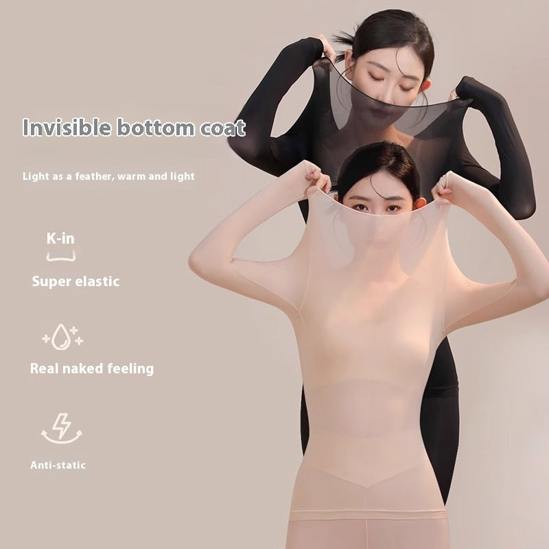 Women's Ultra-Thin Thermal Underwear Set - Lightweight Nylon Spandex Base Layer