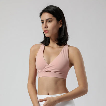 Women's Nylon Beauty Back Sports Bra - Fitness Workout Bra