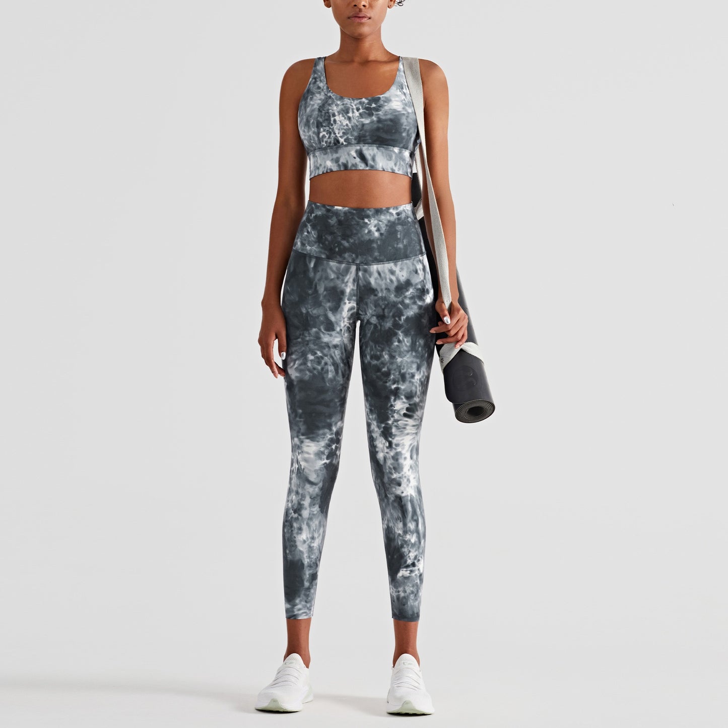 Zebra Print High-Waist Yoga Set - Hip-Lifting Sports Tights with Top
