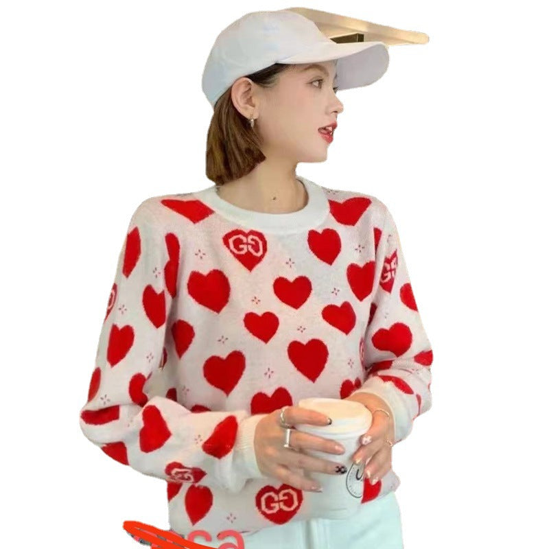 Women's Knitted Sweater - Round Neck Long Sleeve Pullover