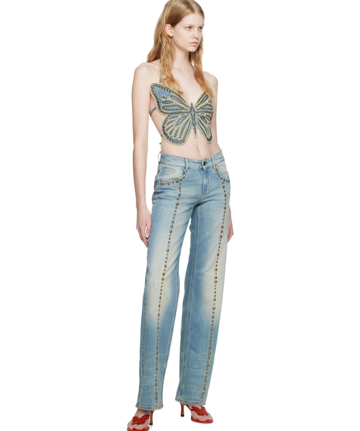 Studded Cotton Vest Suspender Top - Street Style Harness Design