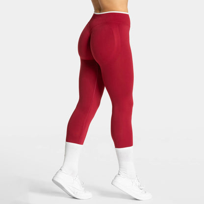 Peach Hip High-Waist Yoga Pants - Nylon Spandex Sports Leggings