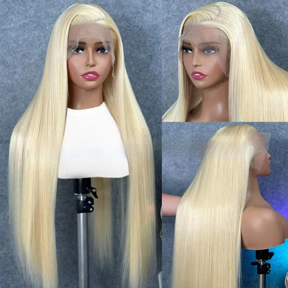 613 Blonde Straight Human Hair Wig - DIY Colors 13x4 Lace Front Wig