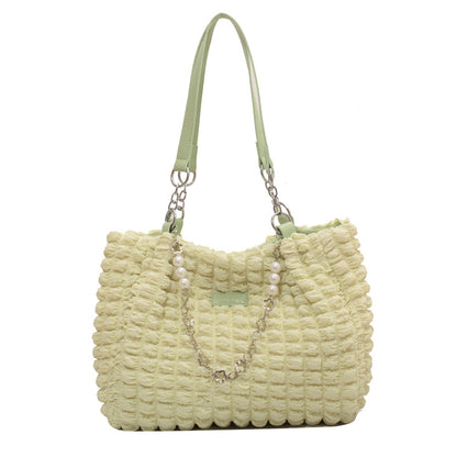 Women's Soft Velvet Tote Bag - Large Capacity Casual Shoulder Bag