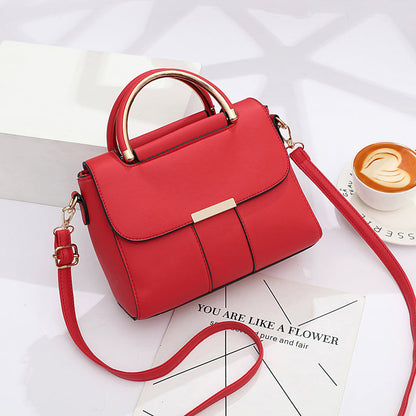 Lightweight PU Leather Crossbody Bag - Solid Color Shoulder Messenger