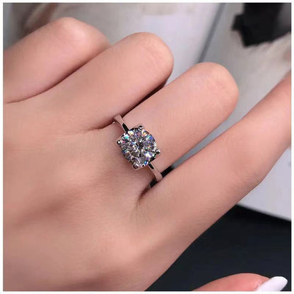 Women's Moissanite Diamond Ring - 18K Gold Plated Polished Ring
