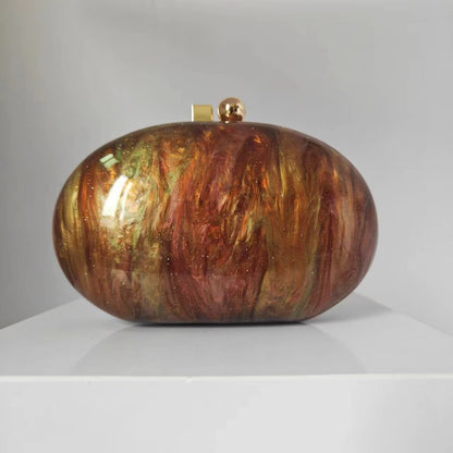 Shell-Shaped Acrylic Crossbody Bag - Sequin Detail Fashion Handbag