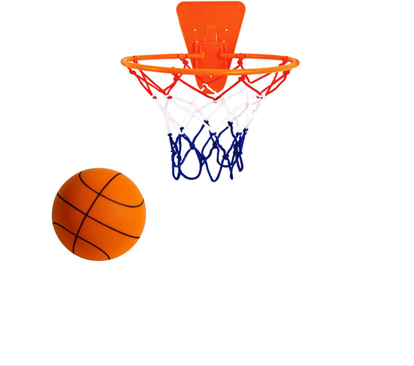 Indoor Silent Foam Basketball Set - Soft High-Density Ball with Hoop for Kids