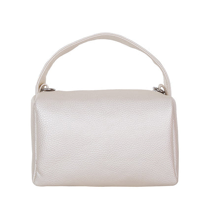 PU Leather Chain Handbag - Solid Color Horizontal Square Bag