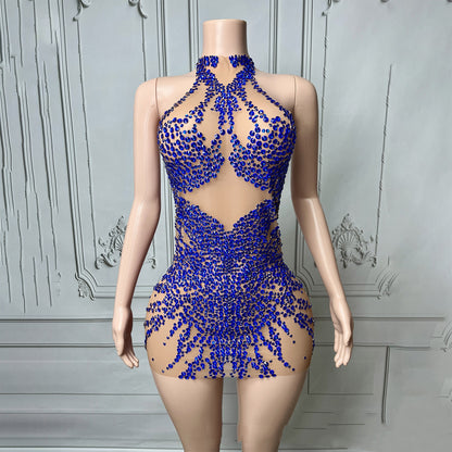 Women's Sequined Cocktail Dress - Sleeveless Bodycon Mini Dress