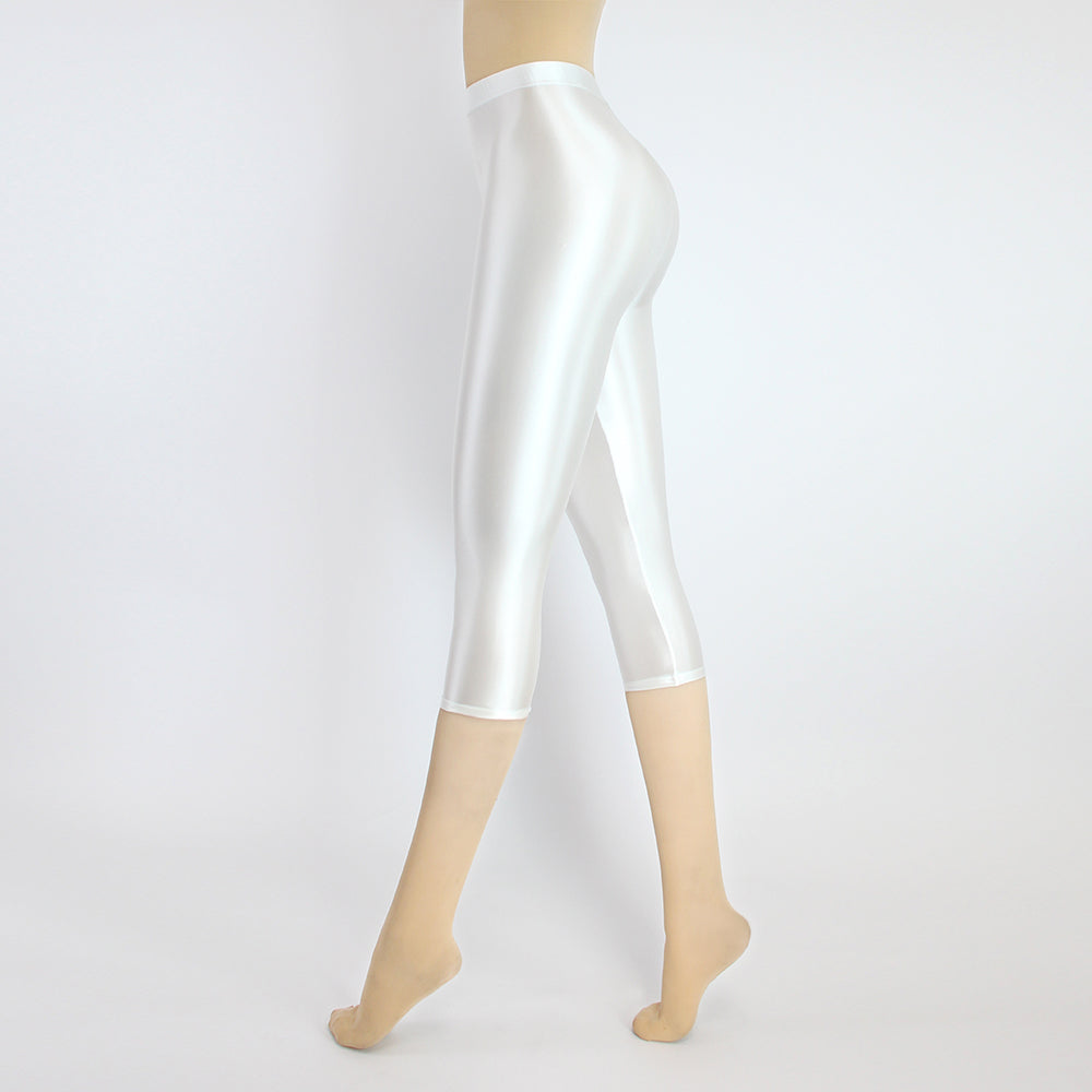 High Waist Cropped Sports Leggings - Stretch Activewear Capris