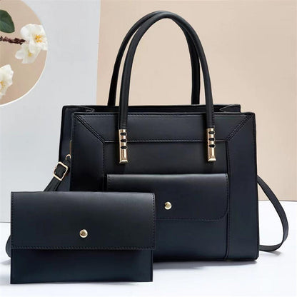 PU Leather Tote Bag with Tassel - Women's Casual Shoulder Bag