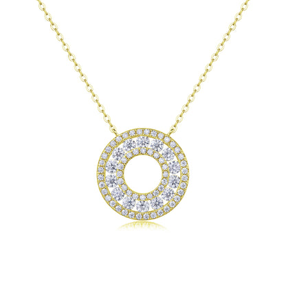 Moissanite Pendant Necklace - S925 Silver Platinum Plated Light Luxury Jewelry