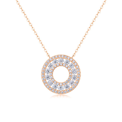 Moissanite Pendant Necklace - S925 Silver Platinum Plated Light Luxury Jewelry