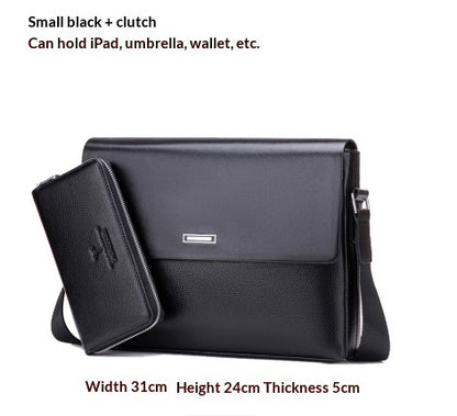 Large-Capacity PU Leather Crossbody Bag - Business & Casual Style