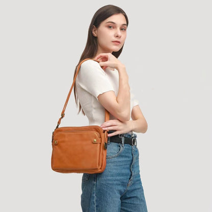 Women's Quilted Crossbody Bag - Vegan Leather Shoulder Messenger Purse