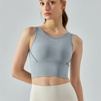 Women's Sports Bra with Chest Pad - 3/4 Cup Wireless Vest Style