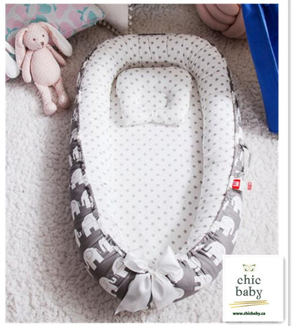 Portable Baby Nest Bed - Cotton Travel Crib with Removable Washable Cover