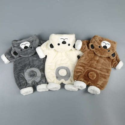 Baby Hooded Cotton Romper - Thickened Winter Onesie with Zipper