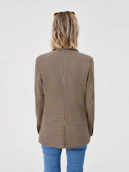 Women's Double Breasted Blazer - Long Sleeve Work Office Jacket