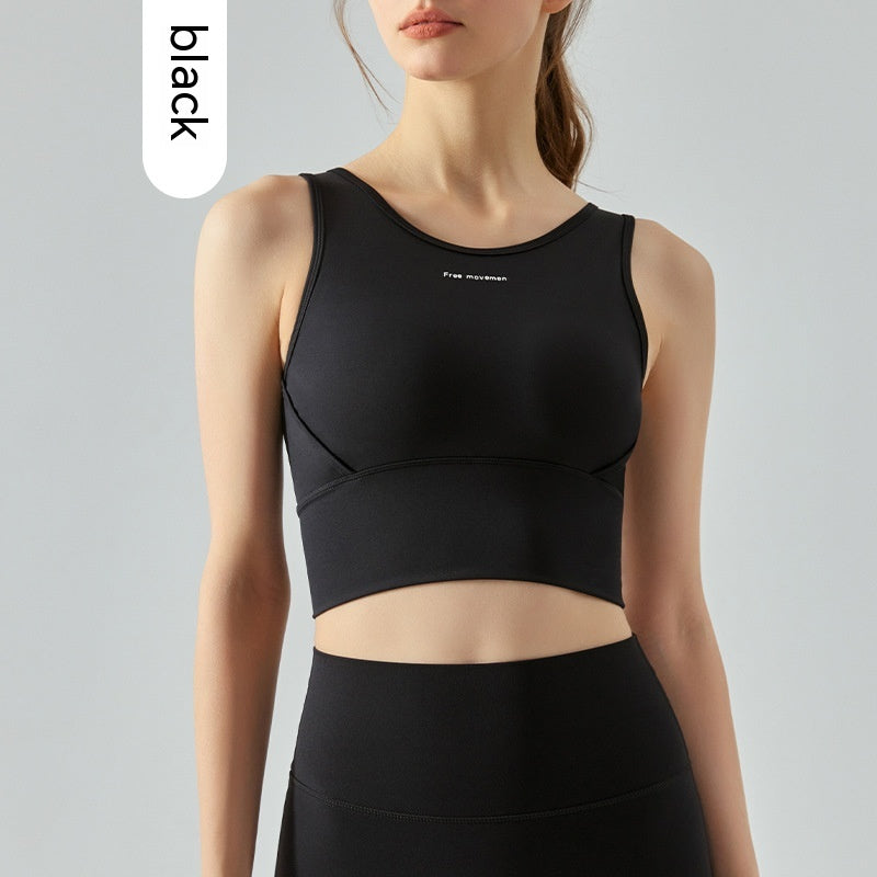 Women's Sports Bra with Chest Pad - 3/4 Cup Wireless Vest Style