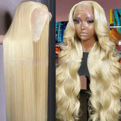 613 Blonde Straight Human Hair Wig - DIY Colors 13x4 Lace Front Wig