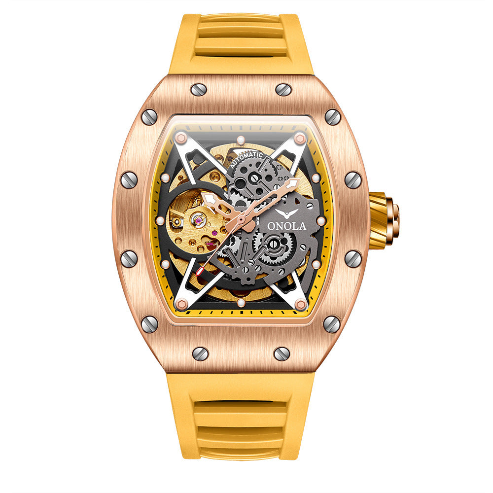 Men's Automatic Mechanical Watch | Silicone Band | 43.5mm | 30m Water Resistant | 13 Colorways