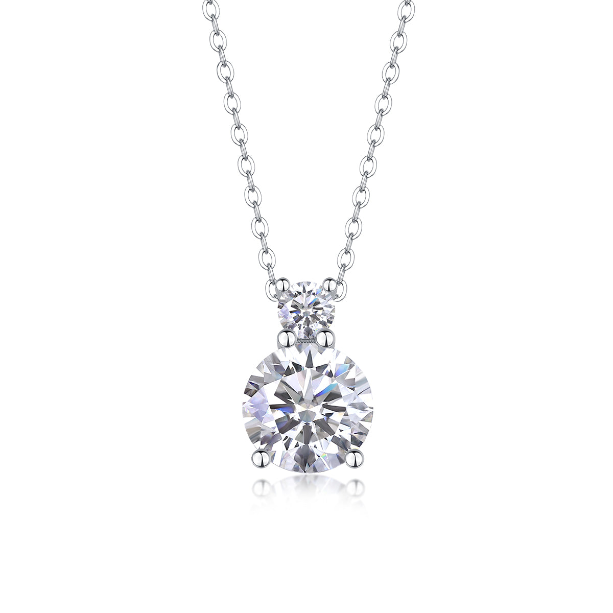 3 Carat Moissanite Pendant Necklace - S925 Silver Platinum Plated Light Luxury Jewelry