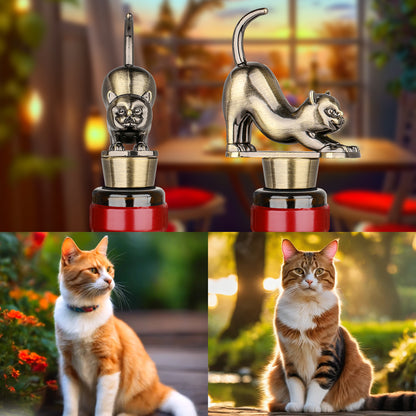 Cat Wine Stopper Set - Zinc Alloy Bottle Stopper Gift Box