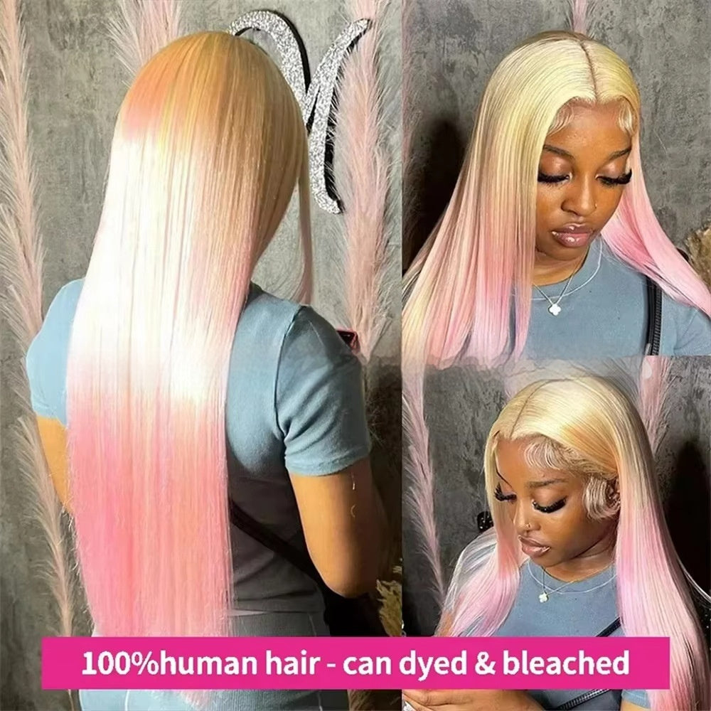 613 Blonde Straight Human Hair Wig - DIY Colors 13x4 Lace Front Wig