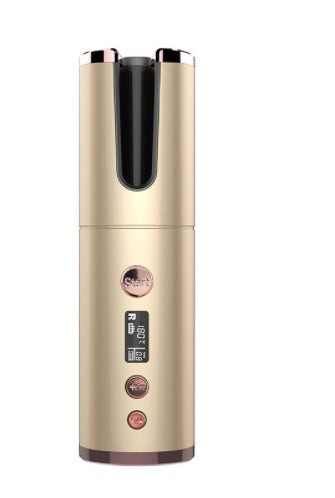 Wireless Rechargeable Automatic Rotating Curling Iron - Portable USB Hair Curler