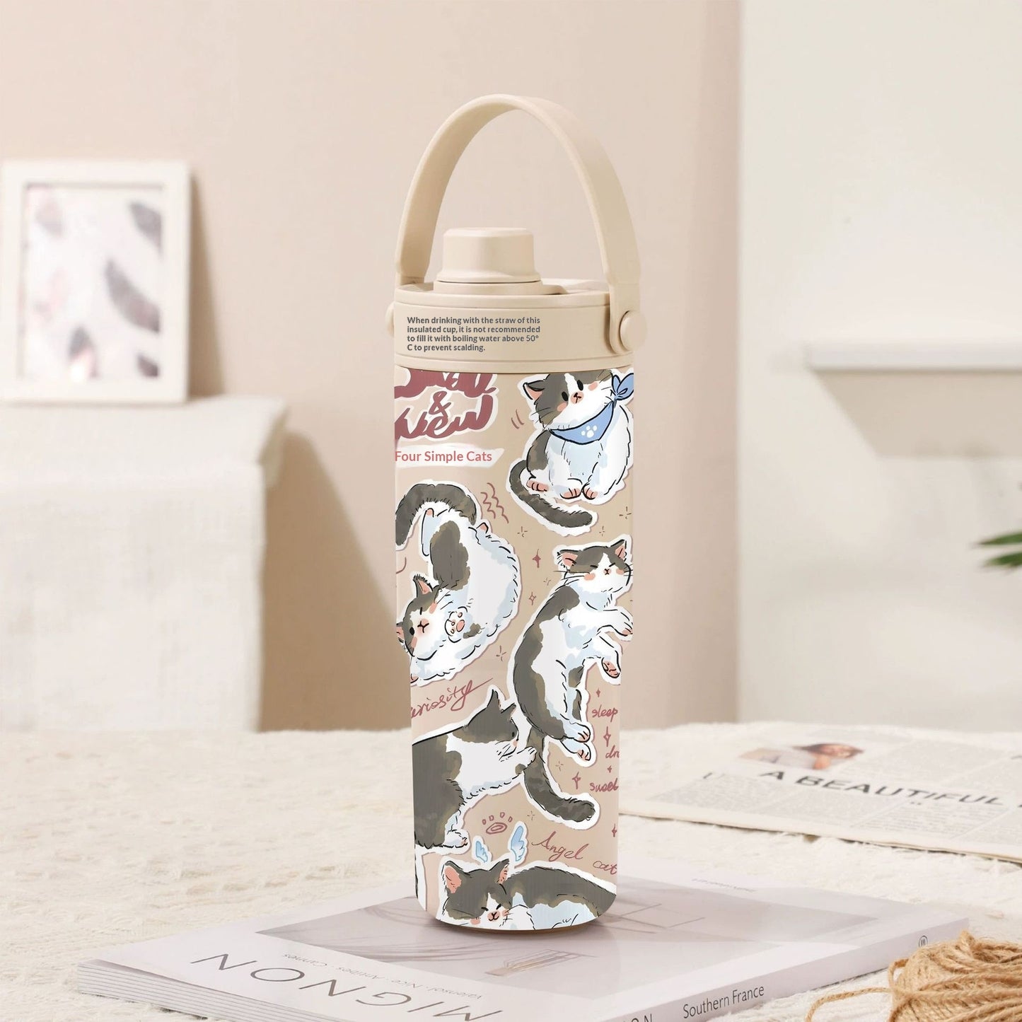 Insulated Straw Tumbler with Ceramic or Stainless Steel Liner - 725ml