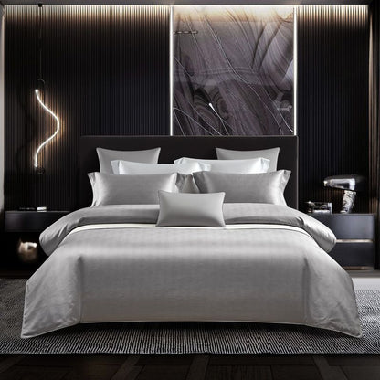 Premium Long-Staple Cotton Jacquard 4-Piece Bedding Set - European Style