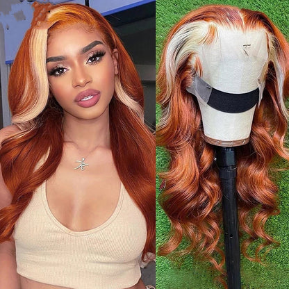 4x4 Human Hair Lace Closure Wig - Highlight 613 Blonde Medium Length