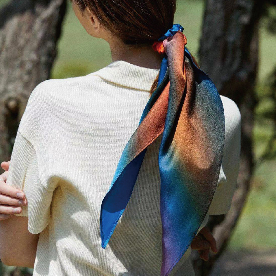 Women's French Silk Headband Scarf - Detachable 100% Pure Silk Versatile Hair Accessory