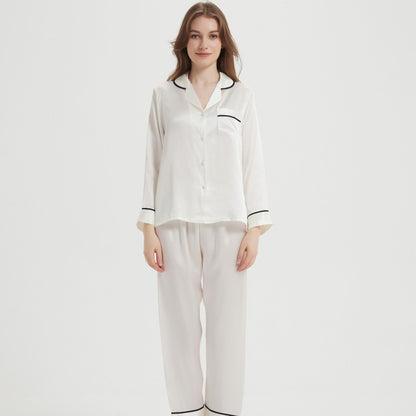 Women's Luxe Silk Two-Piece Pajama Set - 100% Pure Mulberry Silk Long Sleeve Sleepwear