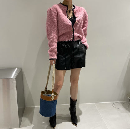 Loose Puff Sleeve Knitted Sweater - Long Sleeve Pullover Top