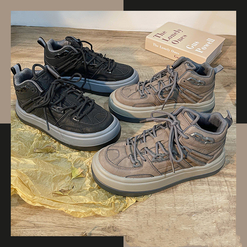 Women's Retro Niche Design High Top Sneakers - Casual Fashion Shoes