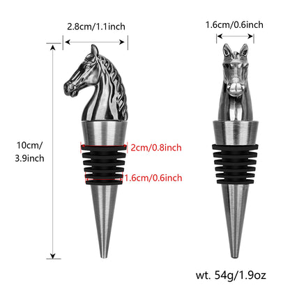 Horse Head Wine Bottle Stopper - Zinc Alloy Decorative Stopper