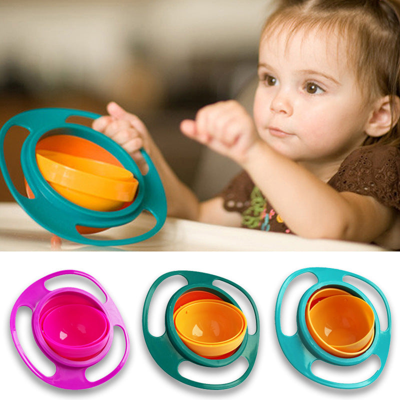360° Rotating Spill-Proof Baby Bowl - Universal No-Mess Feeding Dish